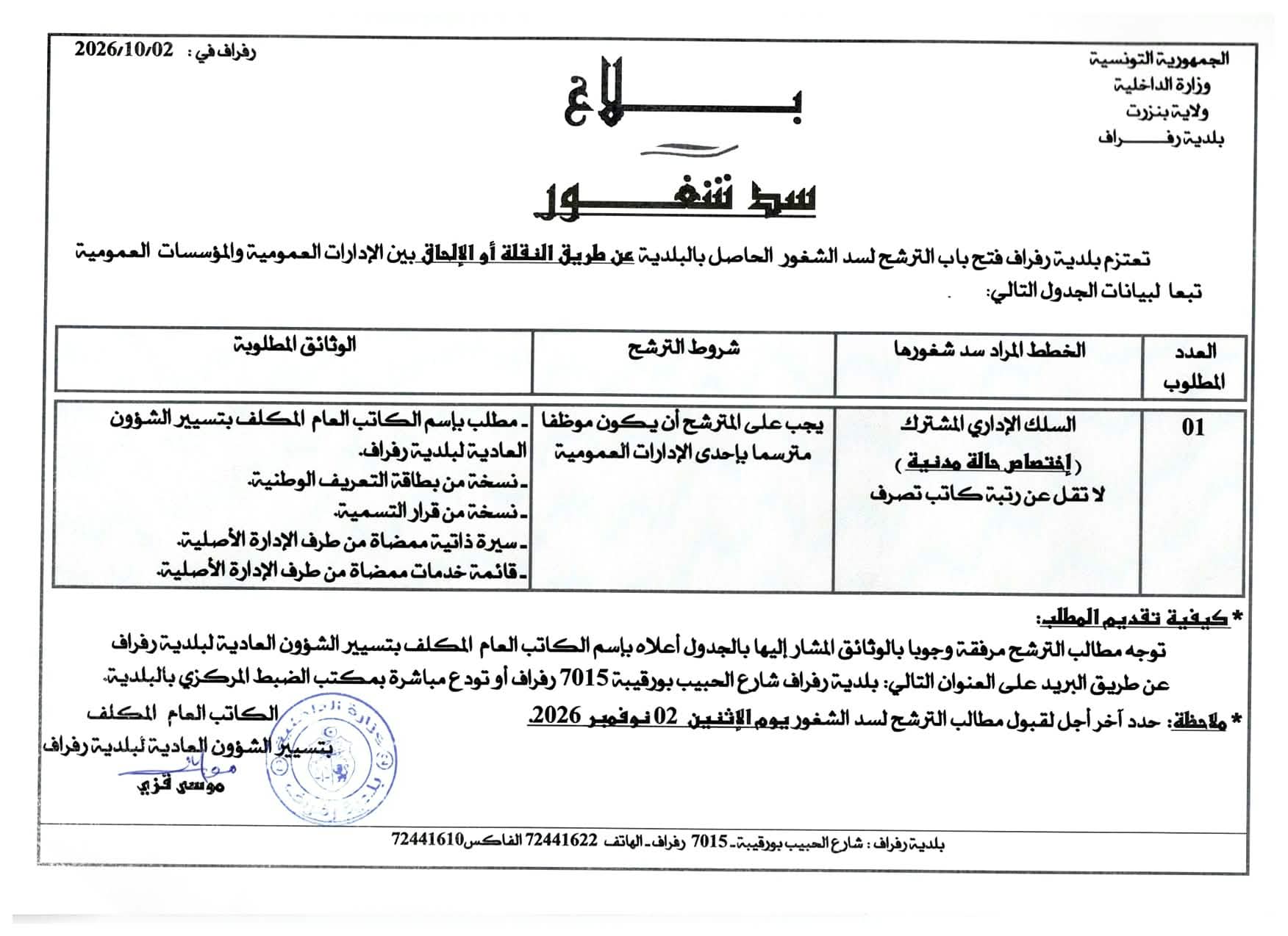 بلاغ سد شغور